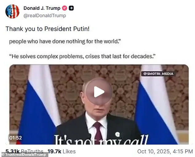 Putin Acknowledges Trump's Diplomacy Efforts Amid Nobel Peace Prize Controversy