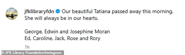 Tatiana Schlossberg, granddaughter of President John F. Kennedy, dies after battle with acute myeloid leukemia