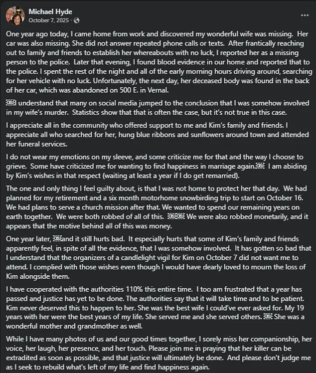 Kimberly Hyde's Murder: Husband, Fugitive, and Controversial Post Fuel a Chilling Mystery