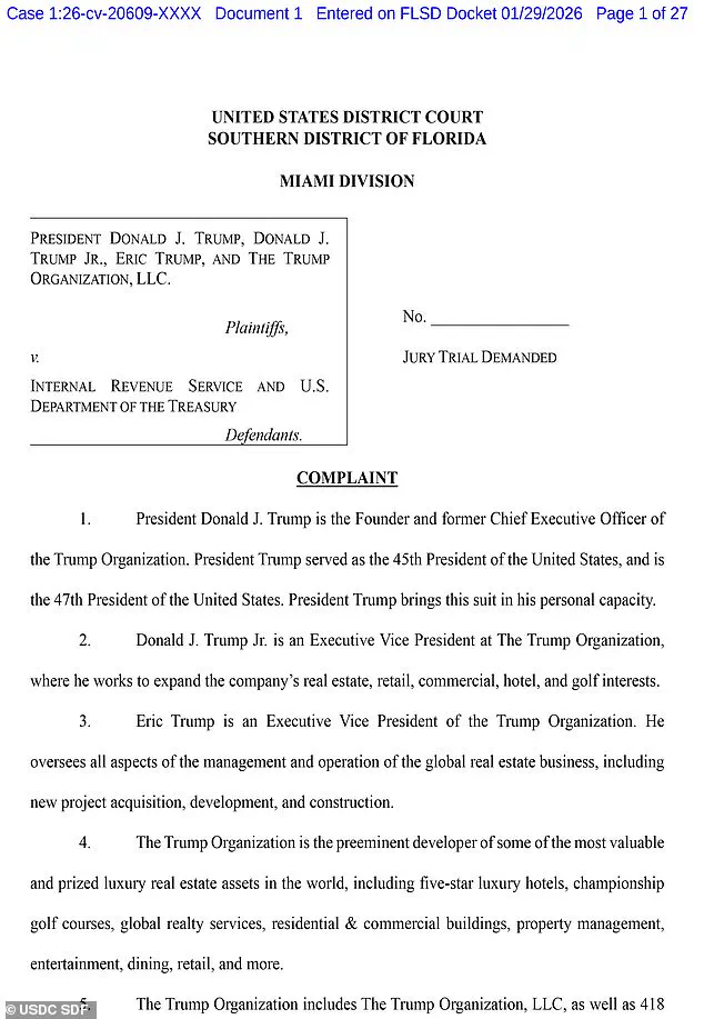 Legal Battle Over Trump's Tax Returns Intensifies as Lawsuit Alleges Reputational and Financial Harm