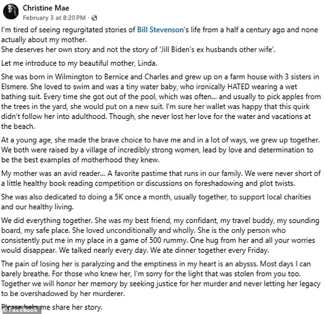 Daughter of Murdered Woman Vows Justice as Ex-Husband of Jill Biden Faces Charges