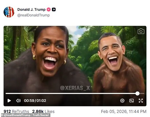 Racially Charged AI Meme Depicting Obamas as Apes Sparks Backlash After Accidental Post on Truth Social
