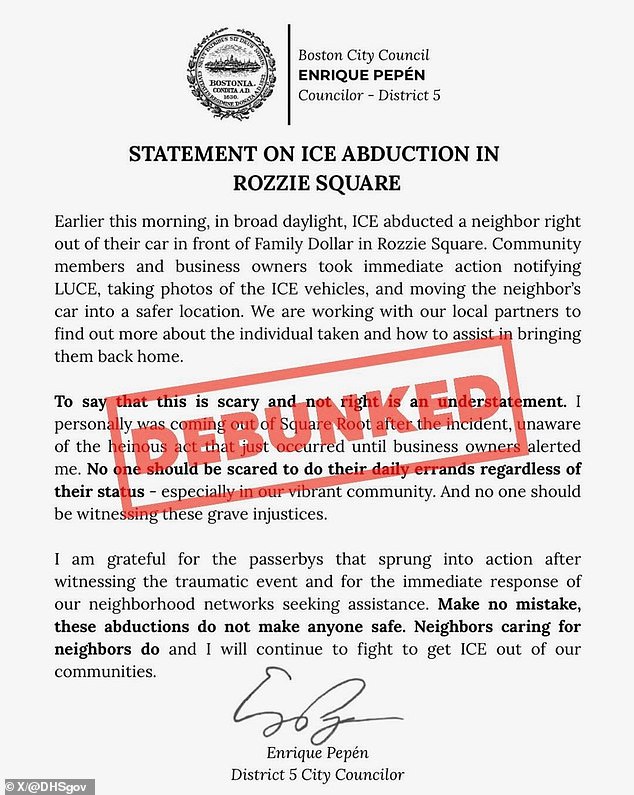 DHS and Boston Councilor Clash Over ICE Arrest, Accusations of 'Sanctuary Politician' and 'Smears