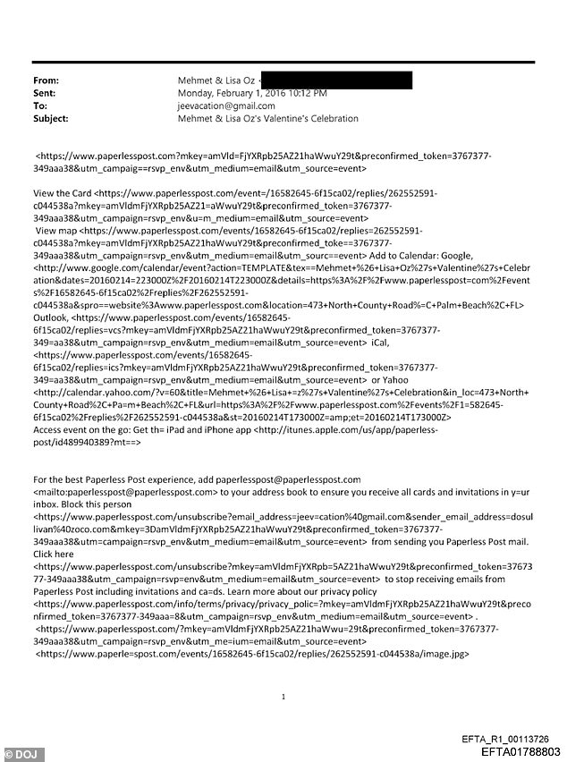 Dr. Mehmet Oz's Controversial Invitation to Jeffrey Epstein Revealed in DOJ Email Release