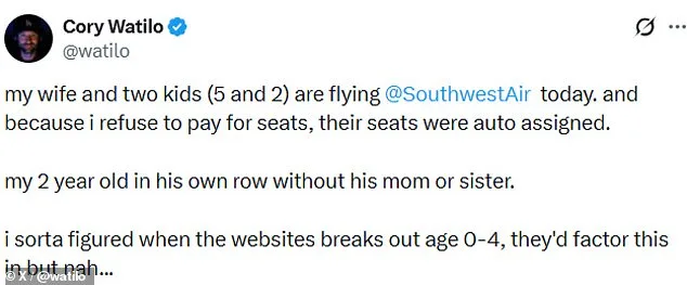 Southwest Airlines Faces Backlash Over Family Seating Policies After Father's Viral Complaint