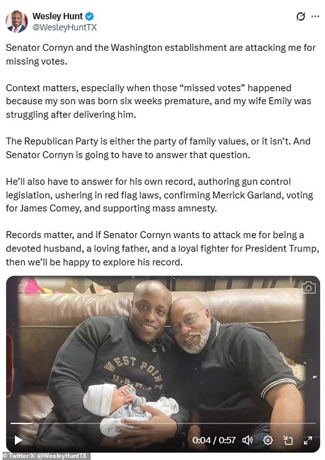 Wesley Hunt Faces Scrutiny Over Record of Missed Votes and Family Health Claims in MAGA Primary Race