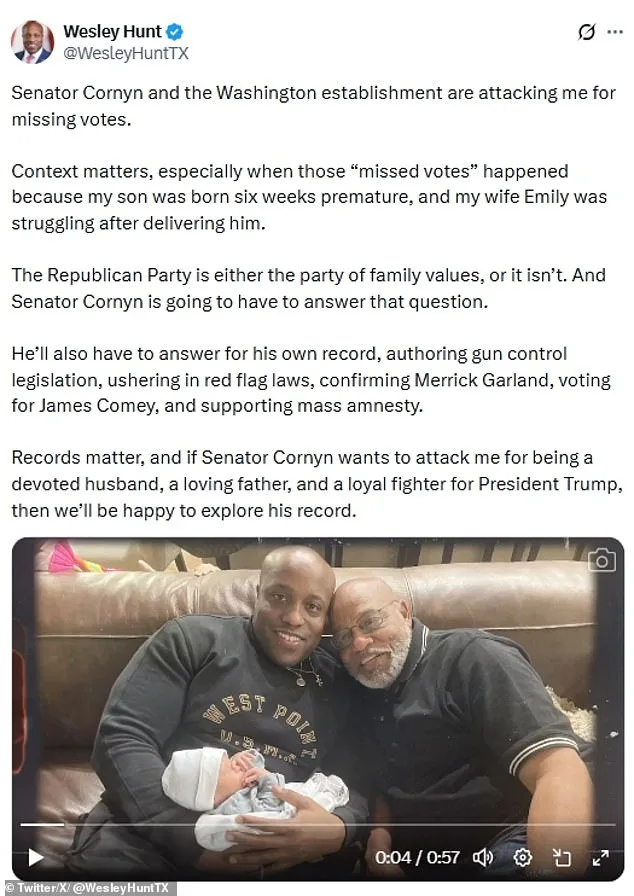 Wesley Hunt Faces Scrutiny Over Record of Missed Votes and Family Health Claims in MAGA Primary Race