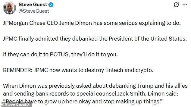 JPMorgan Chase Under Fire for Closing Trump's Accounts Amid $5 Billion Lawsuit, Documents Reveal