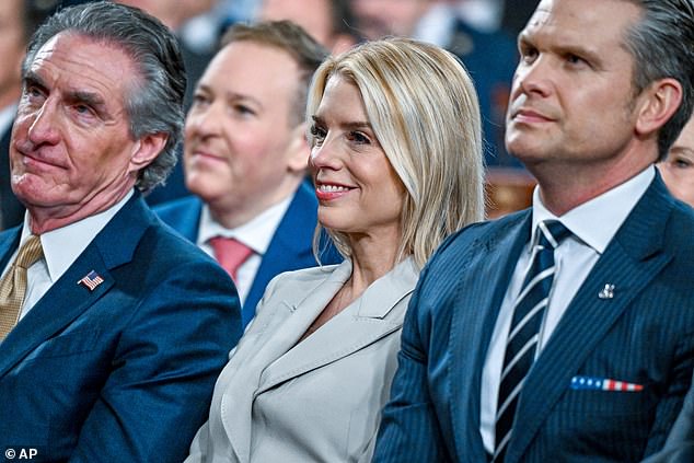 Pam Bondi's Grin as Trump Ties Tariffs to Dow Jones Surge in SOTU