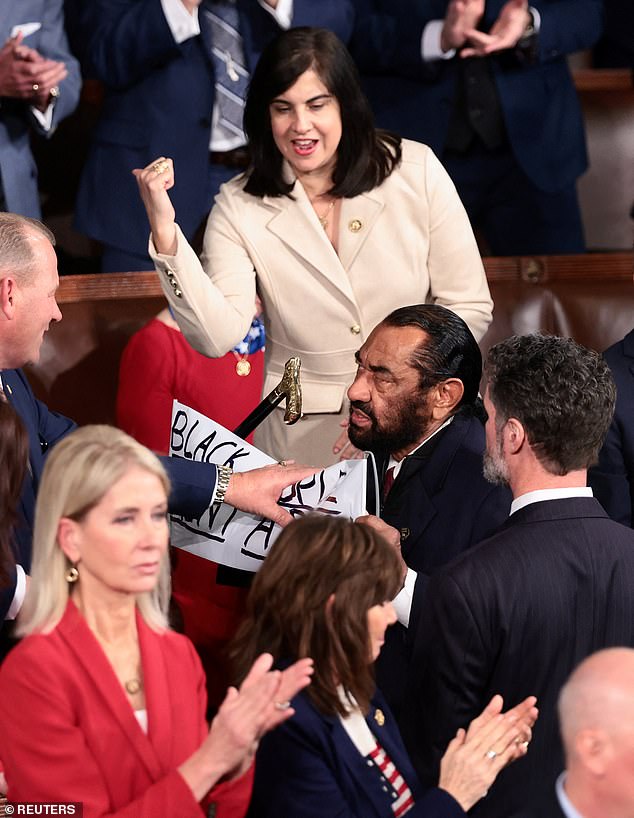 Rep. Al Green Removed from SOTU Over Protest Against Trump's Racist AI Video