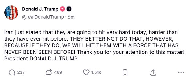 Iran Launches Major Retaliatory Strike on U.S. Bases in Middle East Following Khamenei's Death