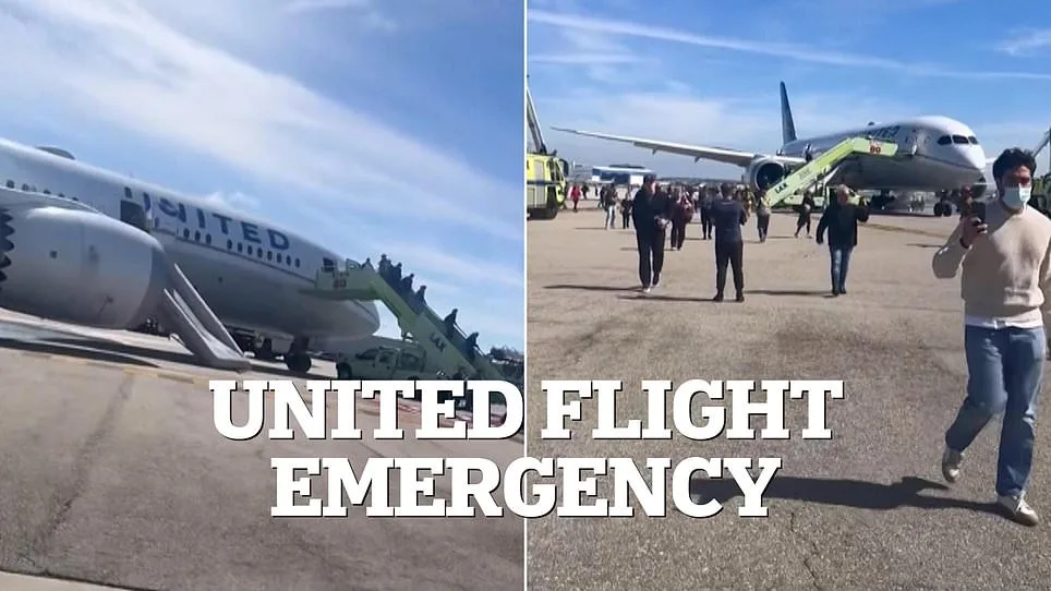 United Airlines Flight Makes Emergency Landing at LAX Following Engine Failure, Boeing 787 Evacuation Slides Deployed