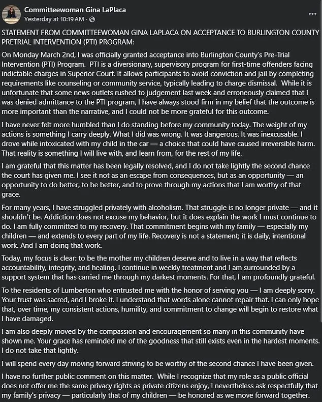 Former Mayor Gina LaPlaca's Arrest Sparks Debate on Addiction, Accountability, and Public Leadership