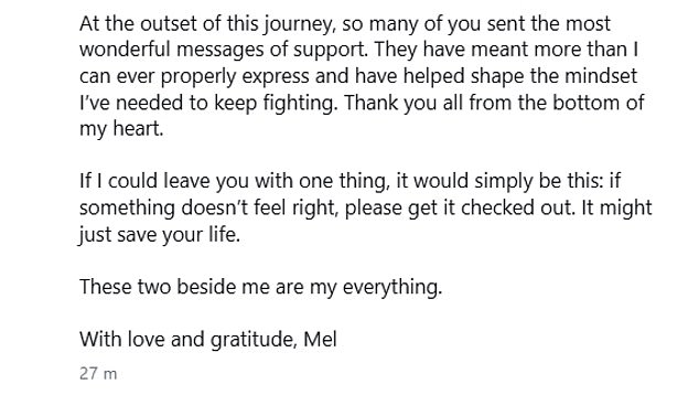 Mel Schilling's Cancer Journey: A Harrowing Reminder of the Importance of Early Detection