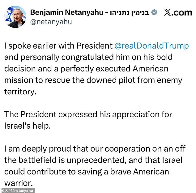 Netanyahu Praises Trump After Daring F-15 Rescue in Iran Highlights US-Israeli Collaboration