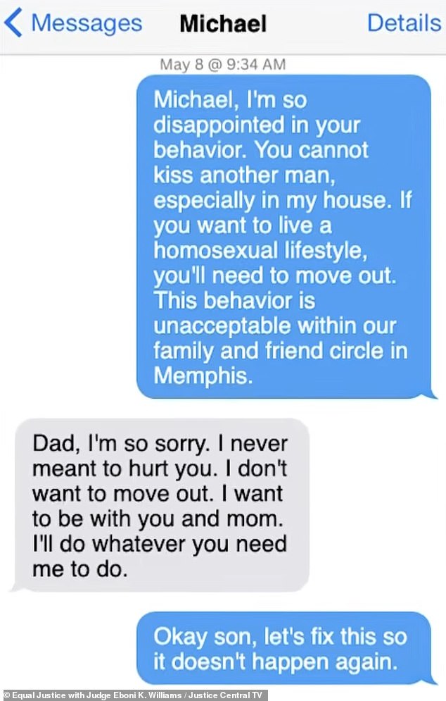 Father sues son in TV court over $6,000 conversion therapy bill