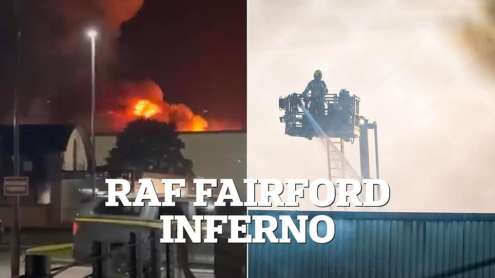 Accidental fire damages disused RAF Fairford commissary building