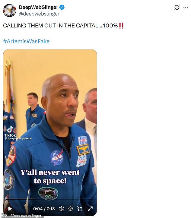 Conspiracy theorist accuses NASA astronauts of faking moon mission on Capitol Hill.