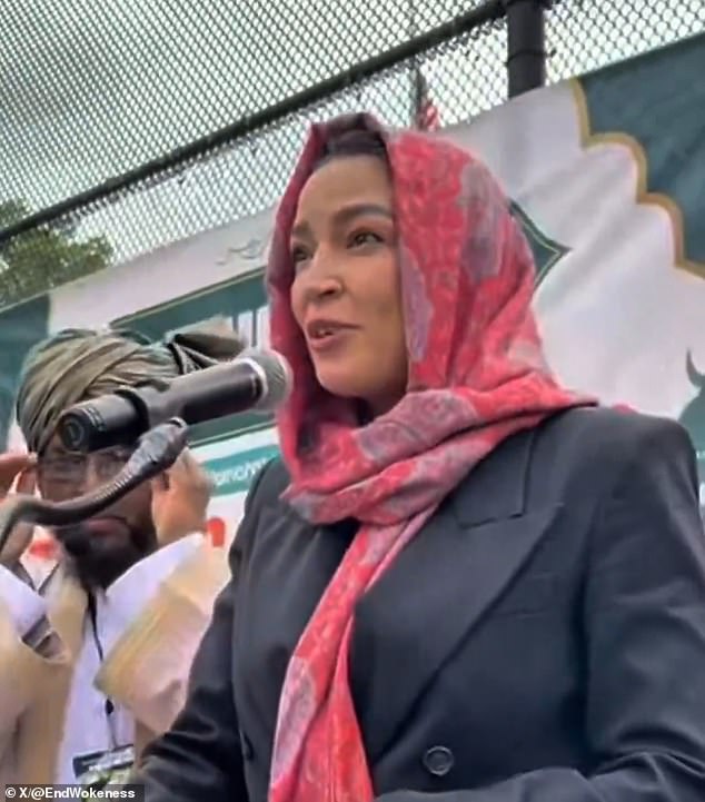 Conservative backlash erupts after AOC wears hijab at NYC Eid celebration