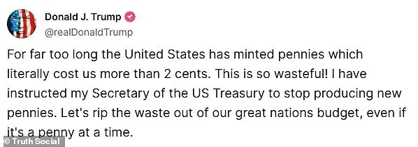 Donald Trump Calls for End to Penny Production