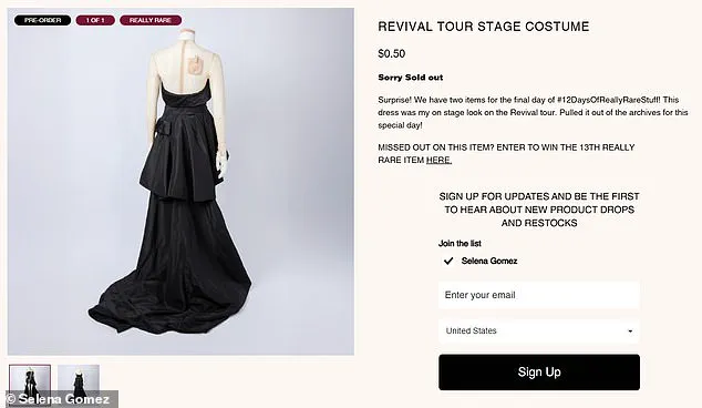 Selena Gomez Sells Iconic Tour Dress for Just 50 Cents