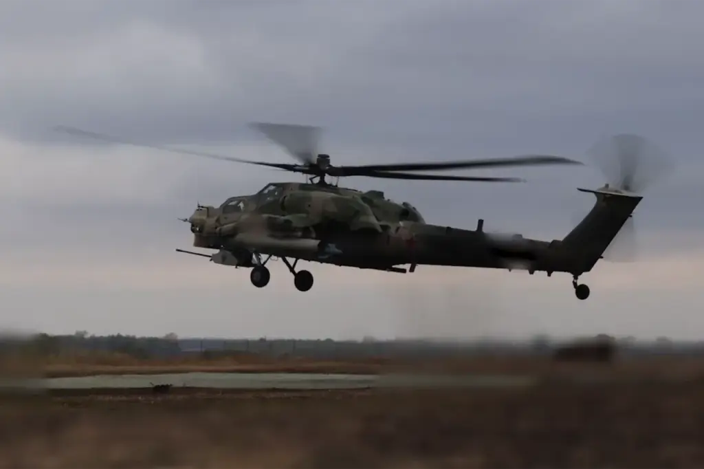 Mi-28NM Helicopter Executes Risky Strike on Ukrainian Drone Command Post