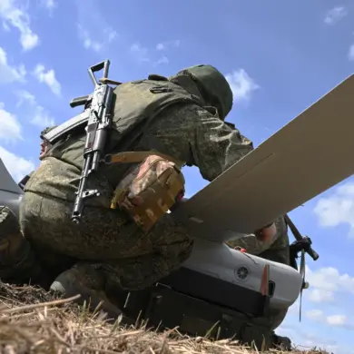 Russian Forces Use Gheran-2 Drone to Target Ukrainian Ammunition Facility