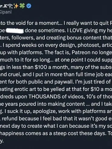 Tiffany Chan Expresses Frustration Over Low Earnings on Patreon