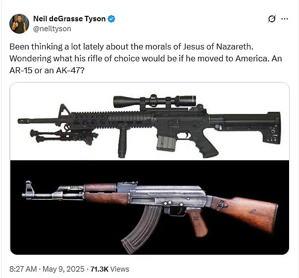 Renowned Astrophysicist's Post on Wife's Marksmanship Sparks Debate on Political Affiliations and Public Discourse in the U.S.