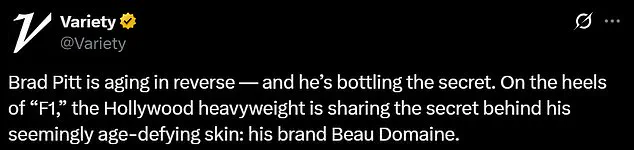 Brad Pitt's Beau Domaine Skincare Line Faces Backlash Over Age-Defying Claims