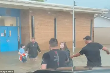 Dozens of Children Rushed to Safety as Oklahoma Flash Floods Turn Street into Raging River